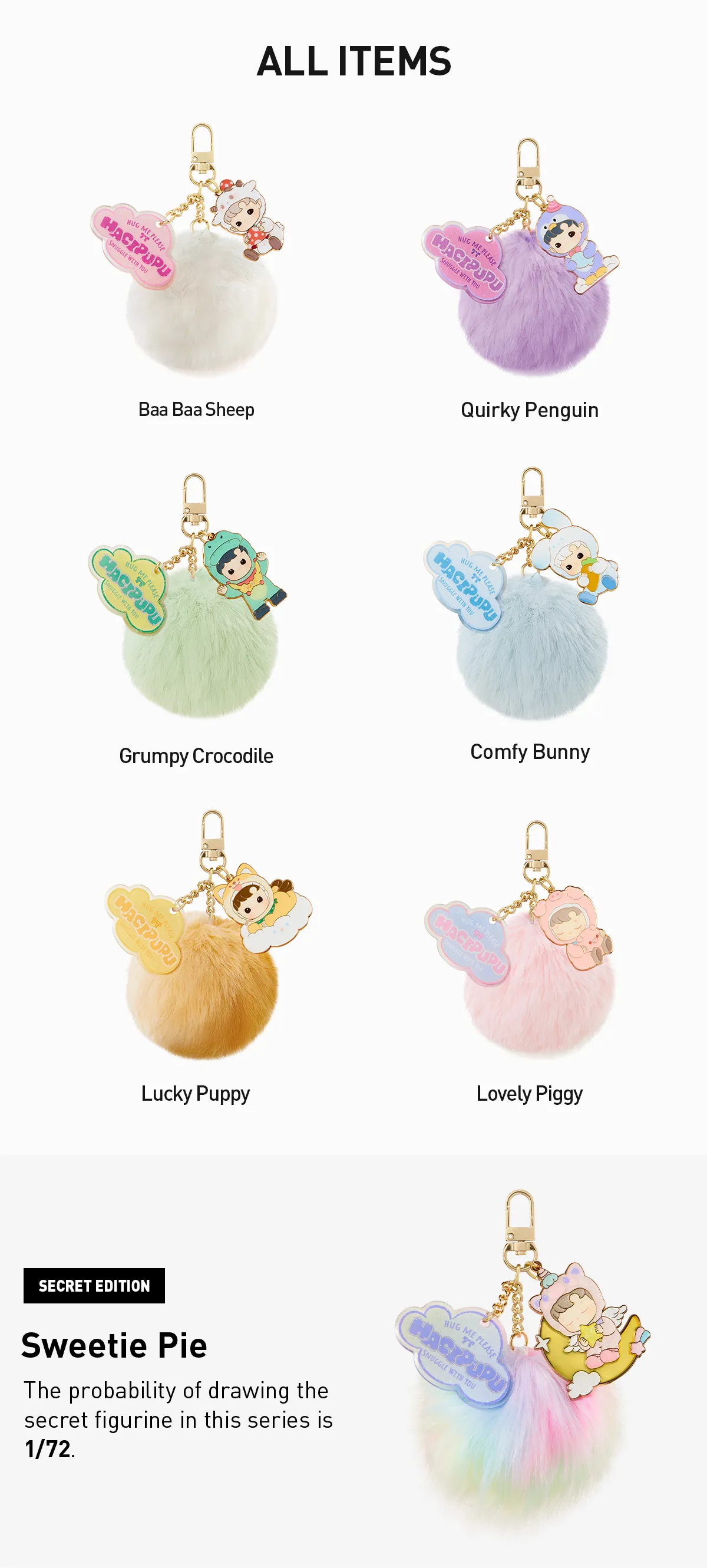 HACIPUPU – Snuggle With You Series Pendant Blind Box