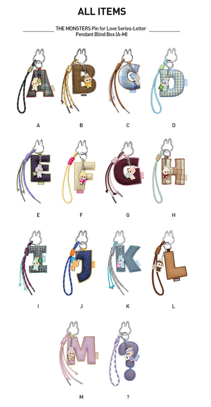 THE MONSTERS Pin for Love Series- Letter Pendant Blind Box (A-Z)