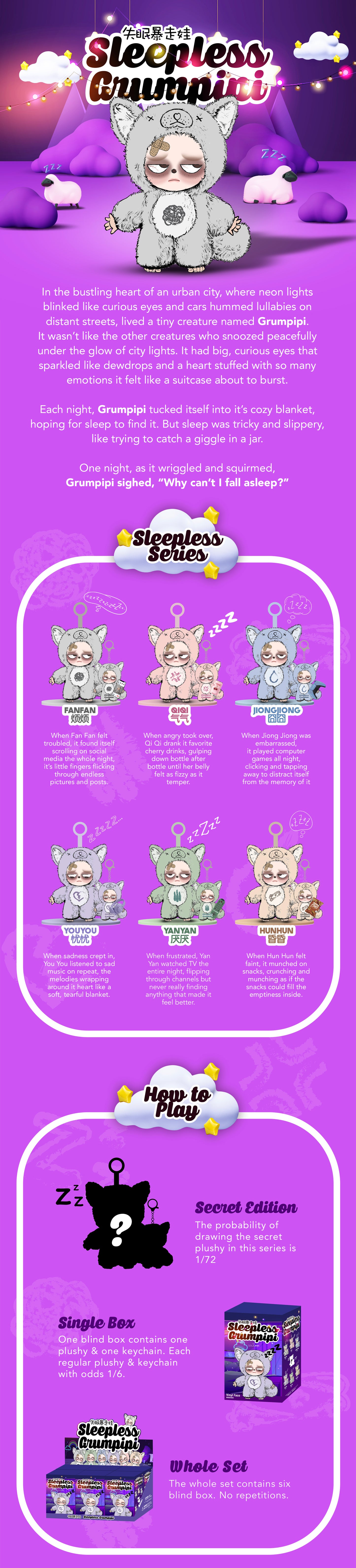 Sleepless Grumpipi Plush Pendant Blind Box