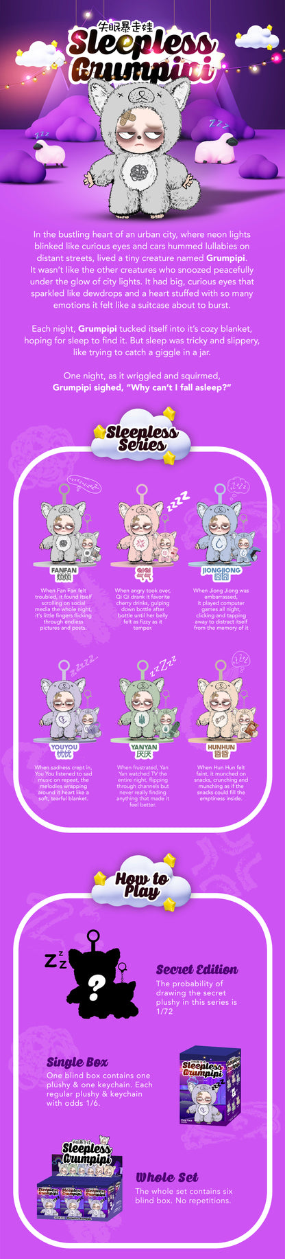 Sleepless Grumpipi Plush Pendant Blind Box