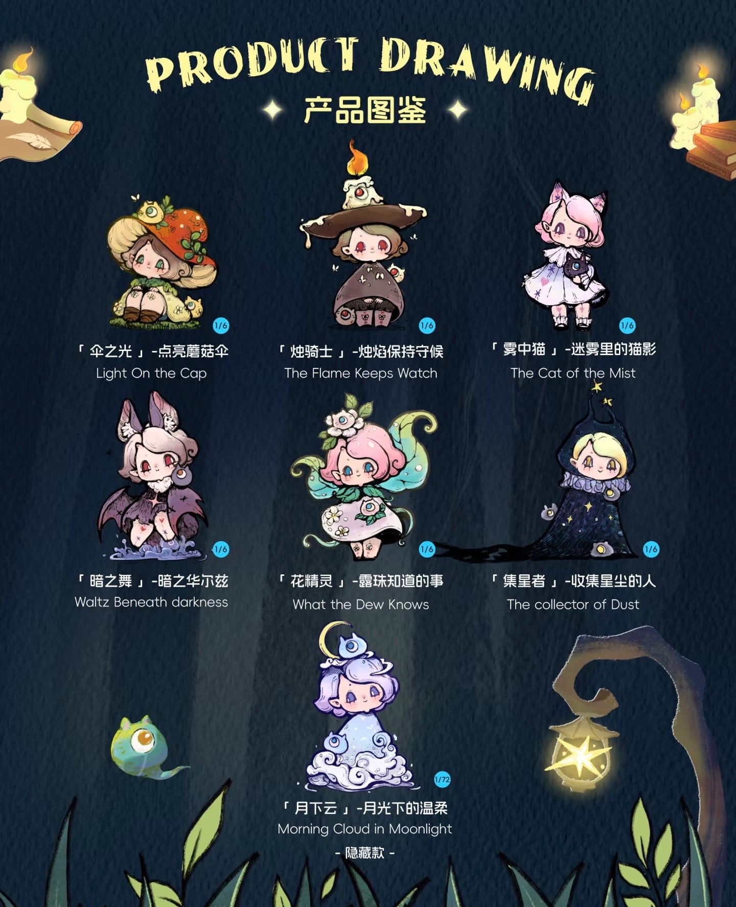 Impopo Pix Whisper in Night Series Figures Blind Box