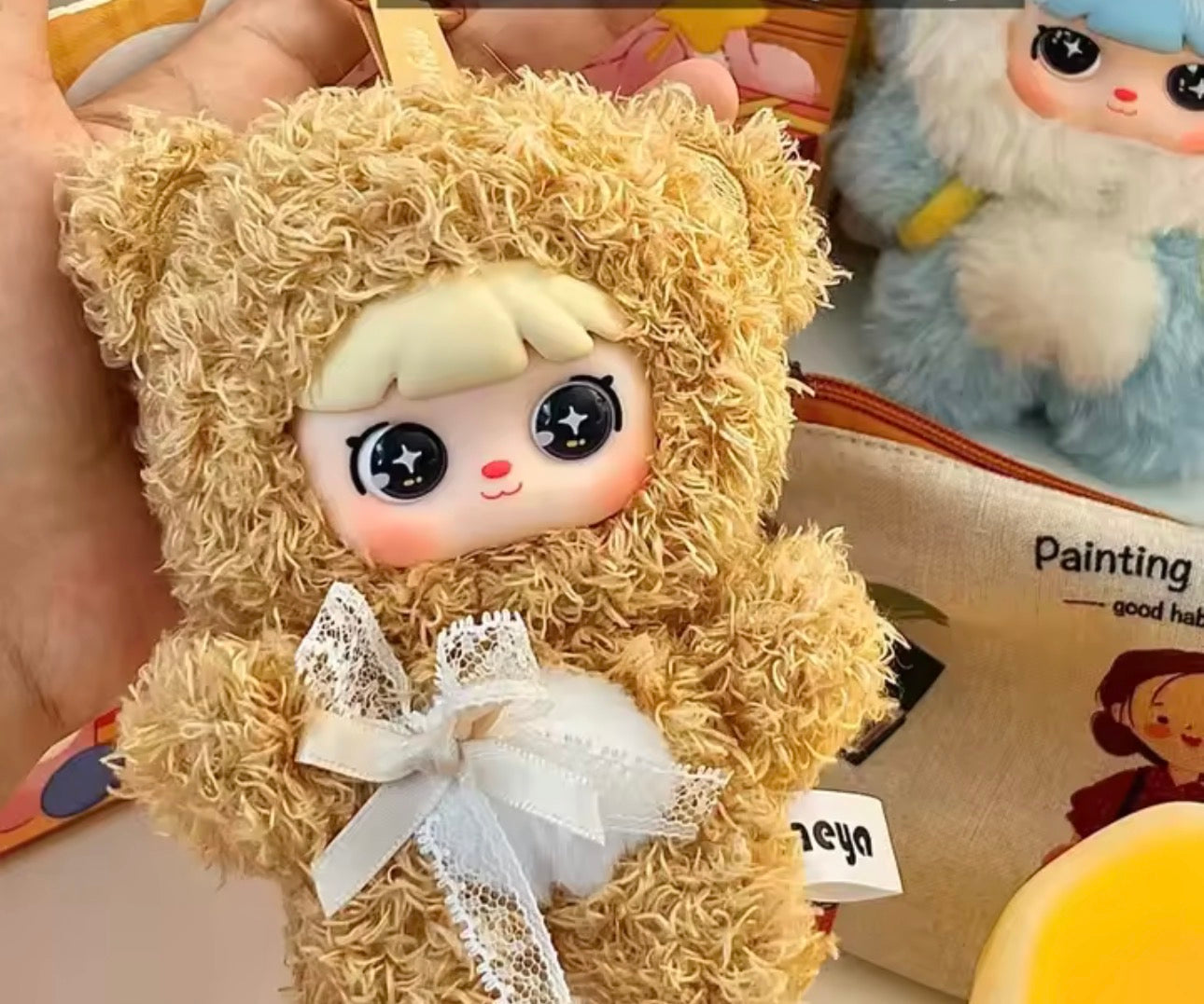 Meya Cute Pet Action Plush Pendant Keychain