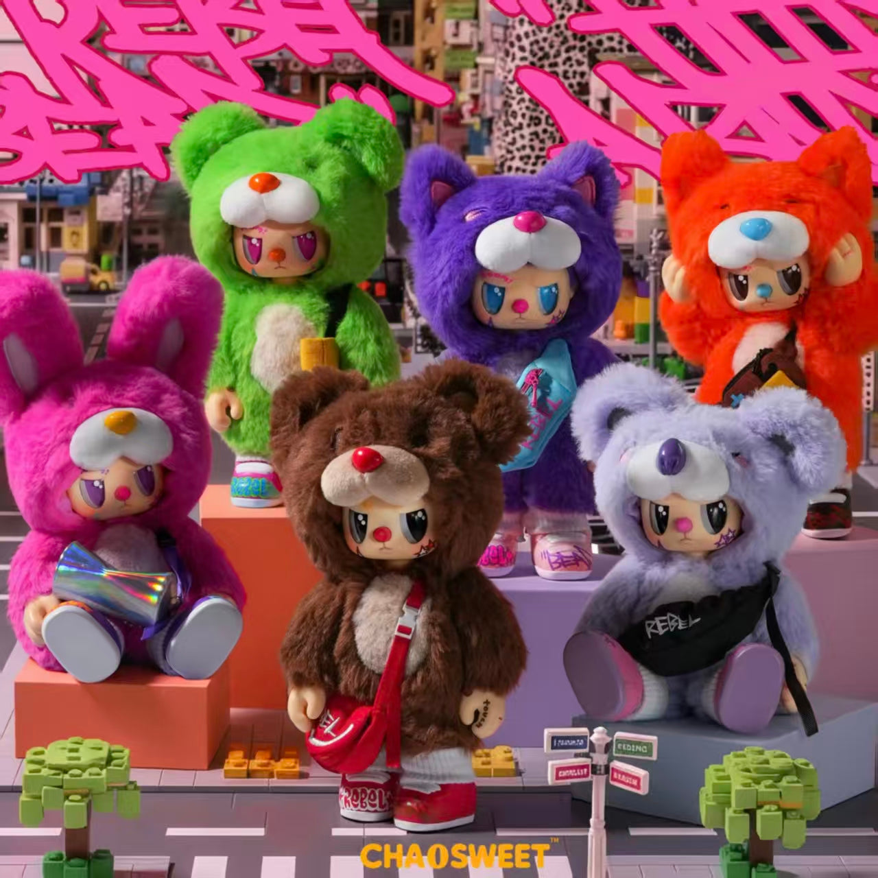 REBEL BEAR Find a Bag Series Vinyl Plush Blind Box