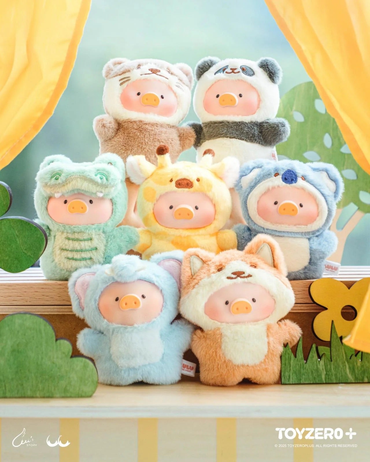 Lulu The Piggy - Animal Party Puppet Show PVC Face Plush Keychain Blind Box