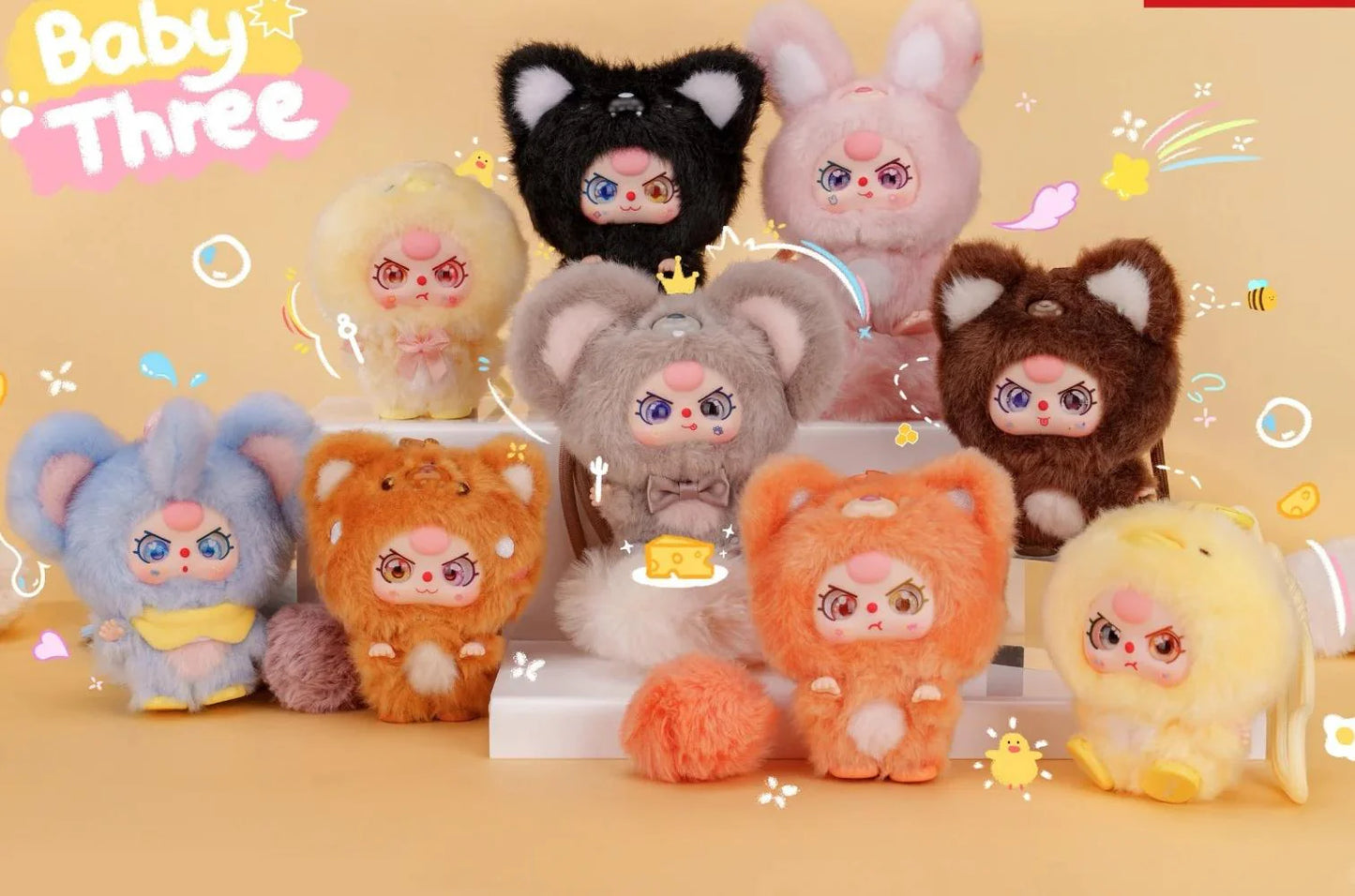 Baby three Mini Hug Series Vinyl Plush Blind Box